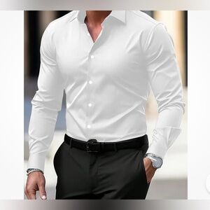 Elegant ZARA SZ S Crisp White Men's Dress Shirt